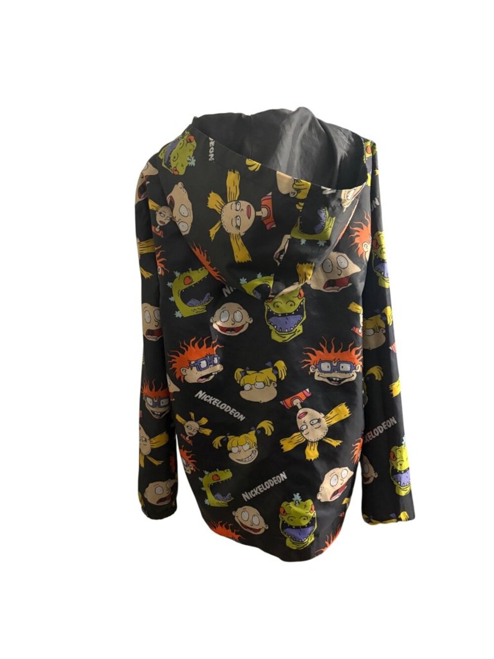 Nickelodeon Y2K Rugrats Full-Zip Hooded Retro Cartoon Print Windbreaker Jacket M - Picture 3 of 14